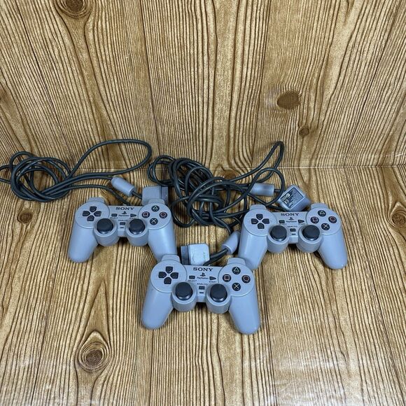 Sony Analog Controllers Playstation SCPH-1200 Grey Lot Of Three Untested Gaming
